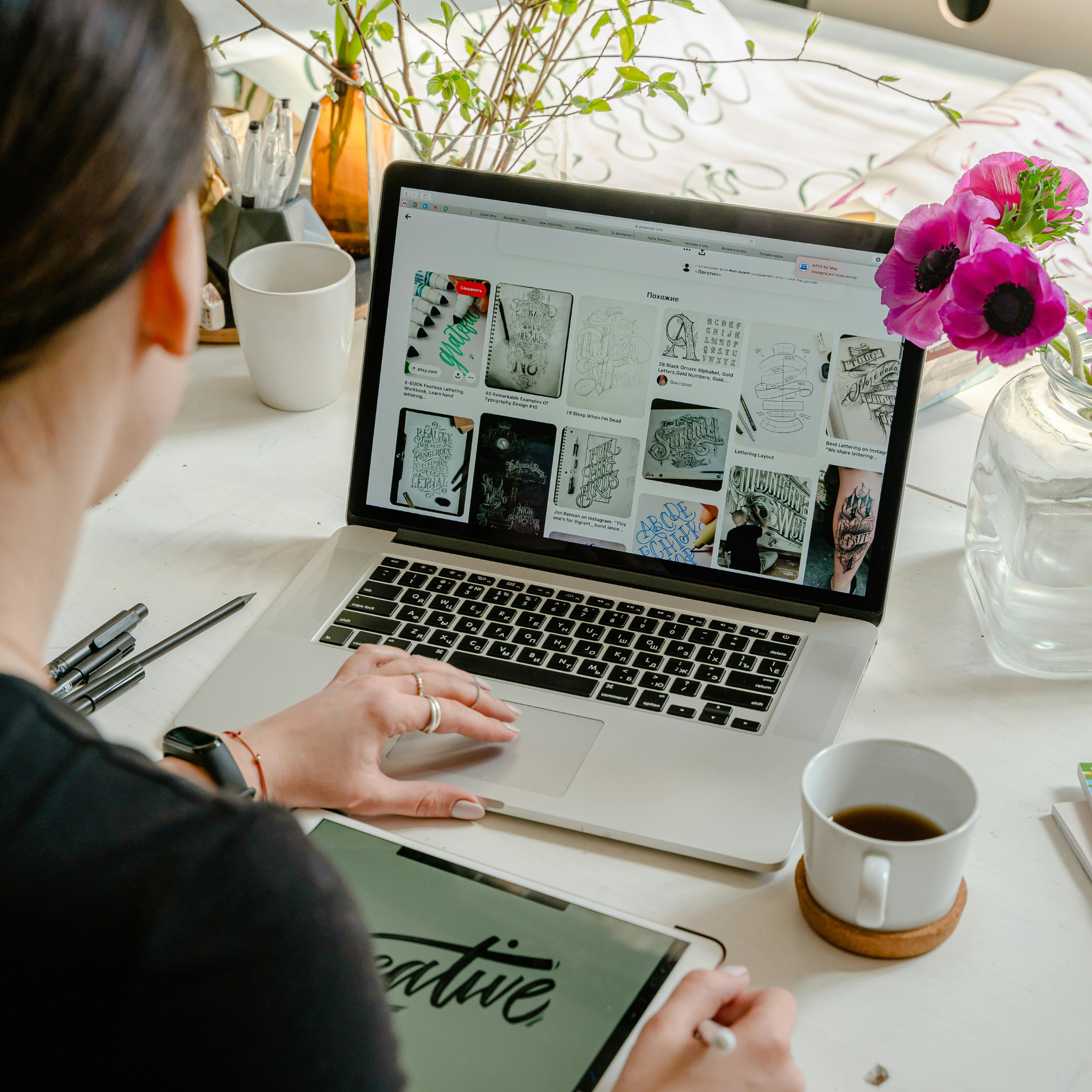 Creative professional at desk